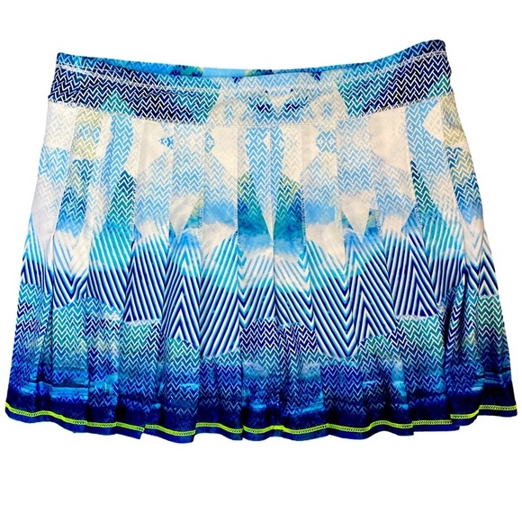 Lucky in Love Pleated Skort - L blue white , polyester spandex, - Picture 4 of 5